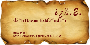 Öhlbaum Edömér névjegykártya